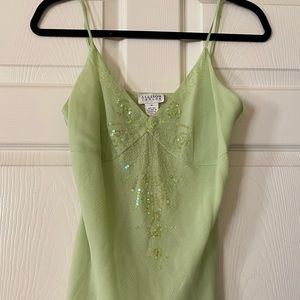 Spaghetti strap  pistachio top